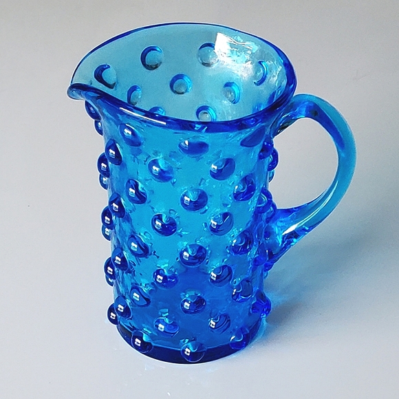 Vntg Blue Hobnail 5oz Pitcher - Picture 2 of 13